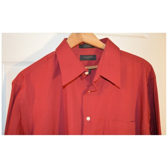 Covington Easy Care Men's Size L (32-33) 16-16-1/2 Red Long Sleeve Dress Shirt - Picture 2 of 4